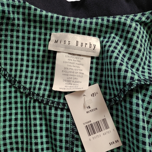 NWT Miss Dorby Padded Shoulders Green Short Sleeve Blazer Size 16 - Picture 3 of 3